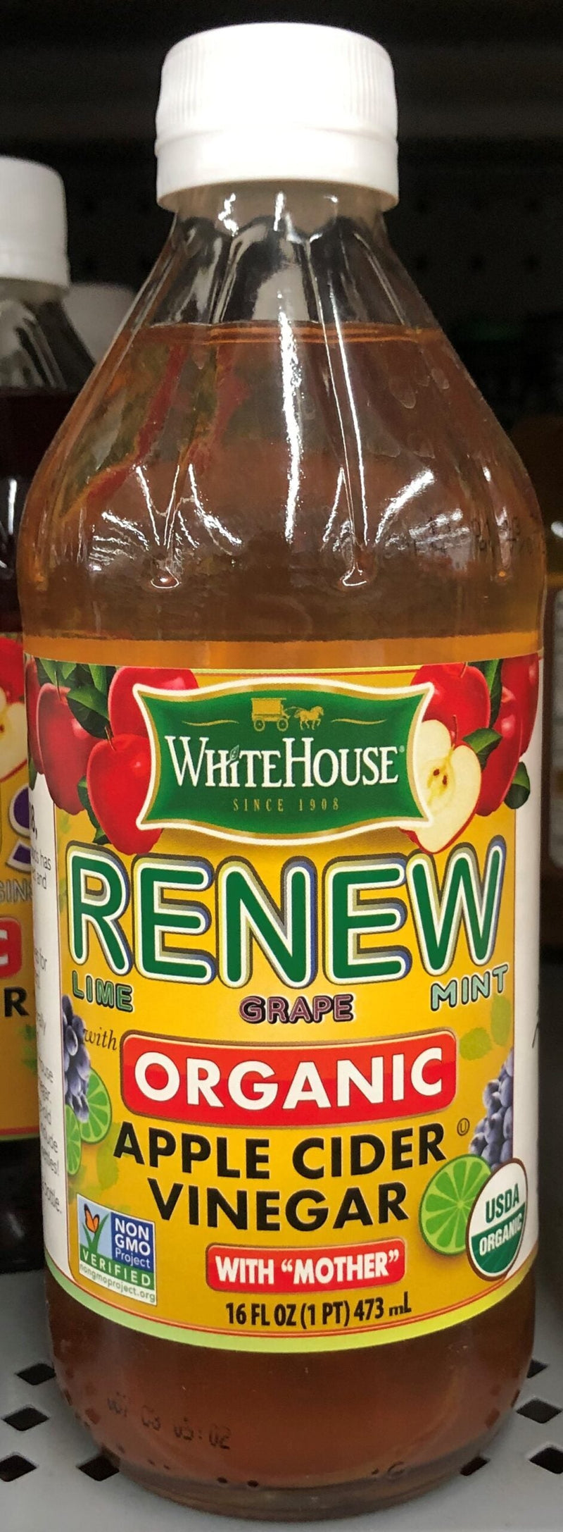 White House RENEW Organic Apple Cider Vinegar with Mother 16oz Bottle