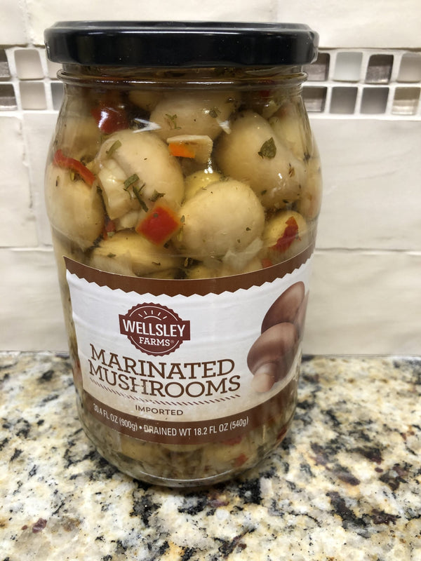 Wellsley Farms Marinated Mushrooms 30.4 oz. Jar salads pasta