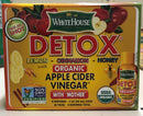 White House Detox Organic Apple Cider Vinegar Shots 6 Ct Drink with Mother