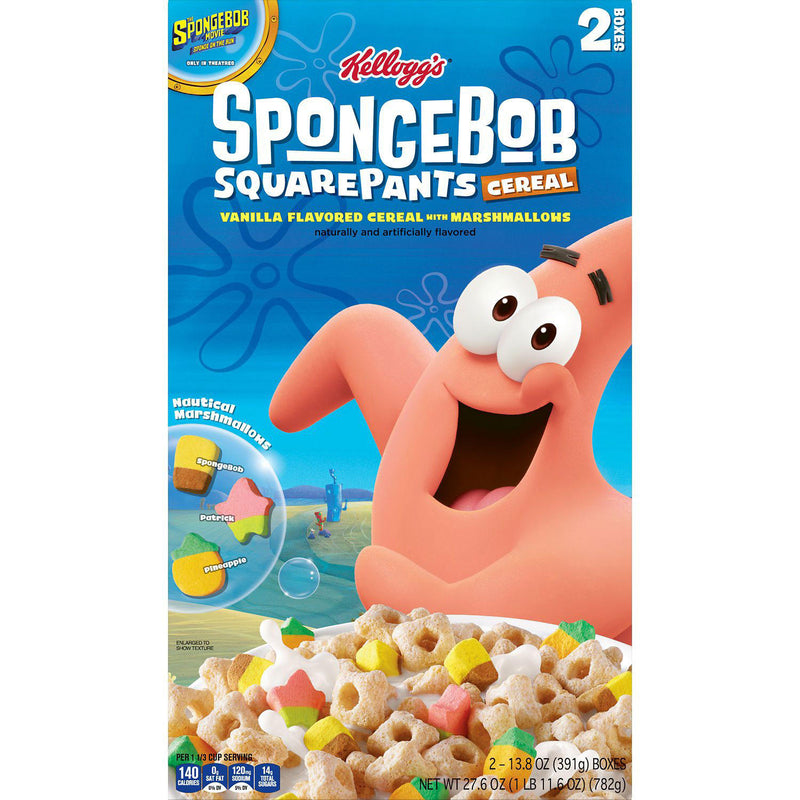 Kellogg's Spongebob Squarepants Breakfast Cereal 27.6 oz - 2 Bags