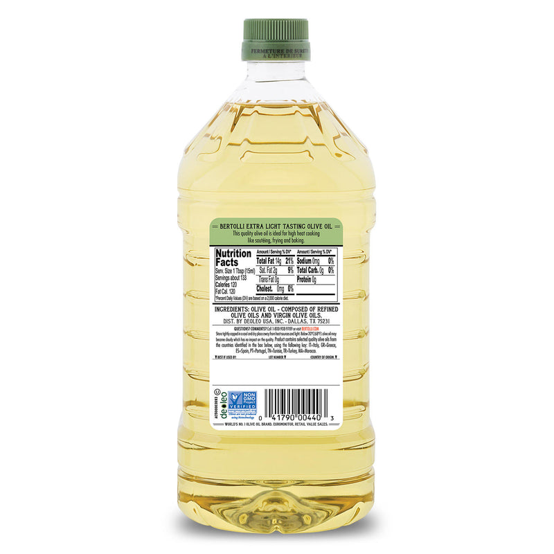 Bertolli Extra Light Tasting Olive Oil 2L Bottle frying sauteing bake FREE SHIP