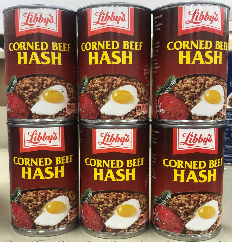 6 CANS Libby Corned Beef Hash Sandwich Meat 14oz Breakfast Stew Eggs