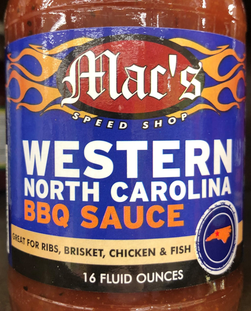 Mac's Speed Shop Western North Carolina BBQ Sauce 16 oz Bottle Barbecue