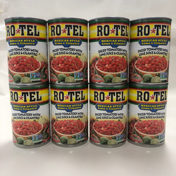 8 ROTEL Mexican Style Diced Tomatoes with Lime Juice Cilantro 10 oz Cans RO*TEL