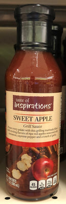 Taste of Inspirations Sweet Apple Grilling Sauce 12 oz Marinade Pork Beef Chicken