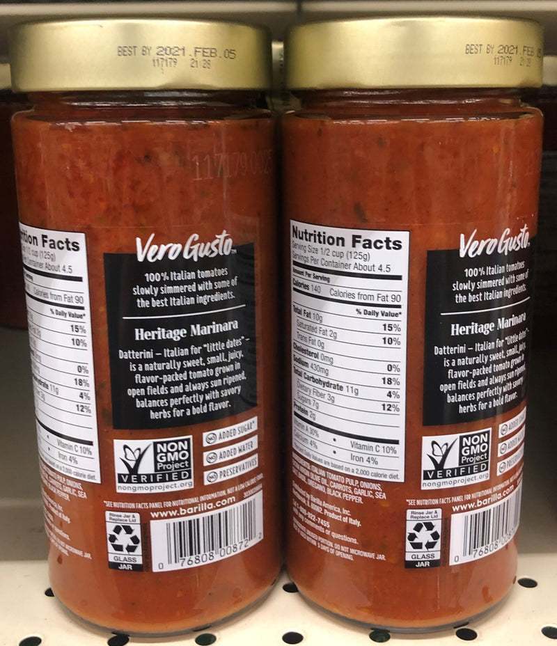 Barilla Vero Gusto Heritage Marinara Pasta Sauce 2 Pack 40oz Stock True Taste