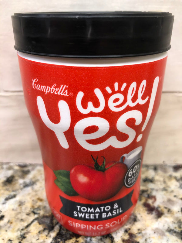 Campbell's Well Yes! Vegetable Soup Tomato & Sweet Basil 11.2 Oz Cup Sipping