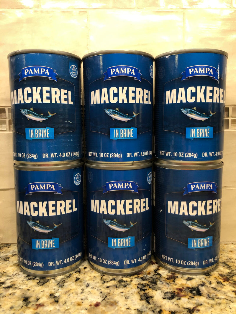 6 CANS Pampa Mackerel in Brine 15 oz Can Tin Fish Herring Salmon Fillets