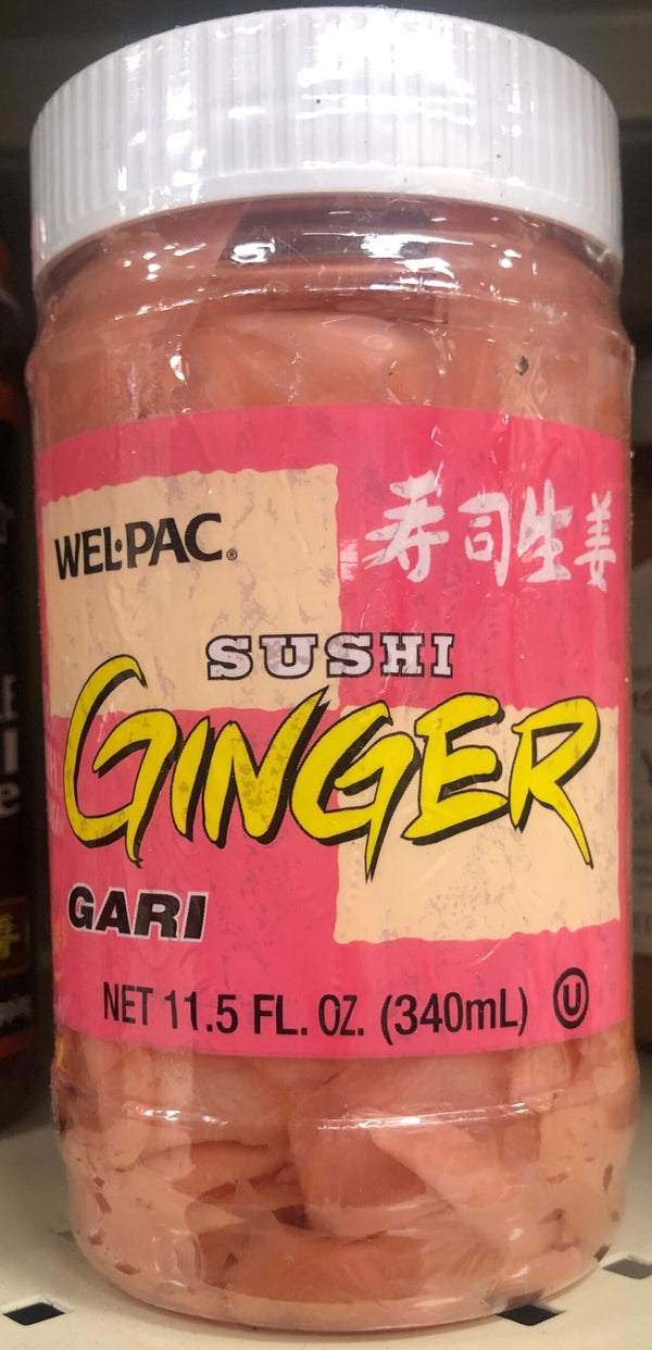 Wel-Pac Sushi Ginger Gari 11.5 oz Pickled Dip Rice Wasabi Wel Pac