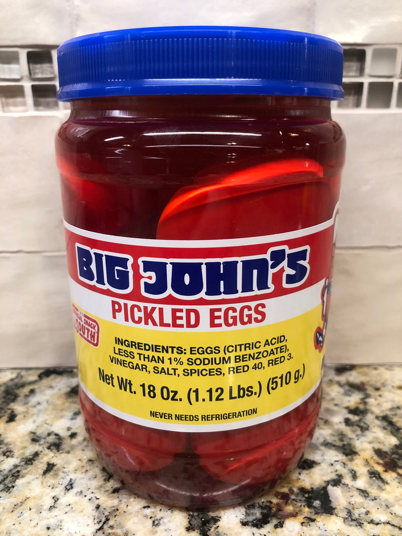 Big John's Pickled Eggs 18 oz Jar Snack Bar Food Deviled protein