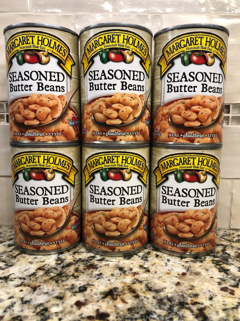 6 CANS Margaret Holmes Southern Style Seasoned Butter Beans 15 oz Can