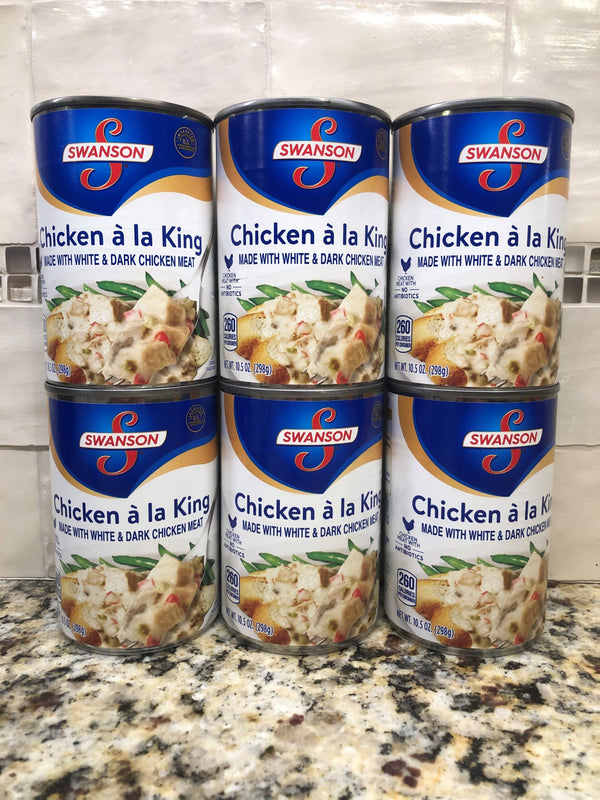 6 CANS Swanson Chicken á la King with White and Dark Meat Chicken 10.5 Oz