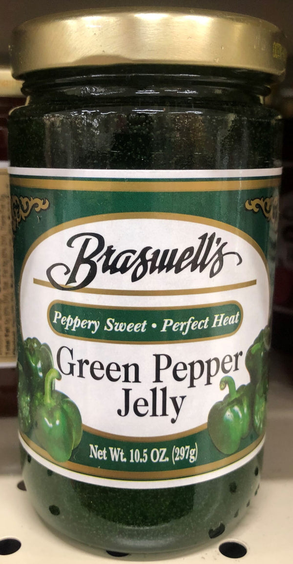 Braswell's Green Pepper Jelly 10.5 oz Jar Leave Jam Preserves Cane Sugar