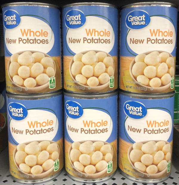 6 CANS Great Value Whole New Potatoes 15 oz Can soup stew salad peeled