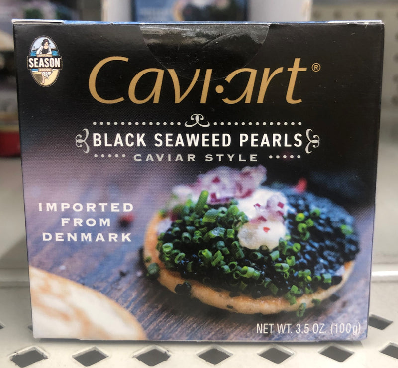 Season Caviart Black Seaweed Pearls 3.5 oz can Vegan Caviar Denmark