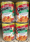 FOUR CANS Campbell's SpaghettiOs Pasta with Meatballs 15.6 oz Can Tomato Sauce