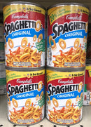 FOUR CANS Campbell's SpaghettiOs Original Pasta 15.8 oz Cans Tomato Sauce