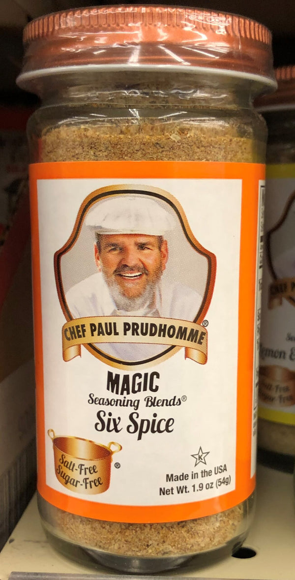 Chef Paul Prudhomme Seasoning Blends Salt-Free Sugar-Free: Six Spice 1.9 oz