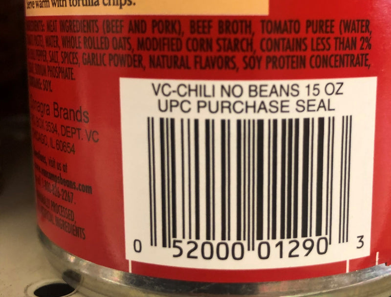 6 CANS Van Camp's Chili No Beans 15 oz Can Beef Pork Dip Stew Potato