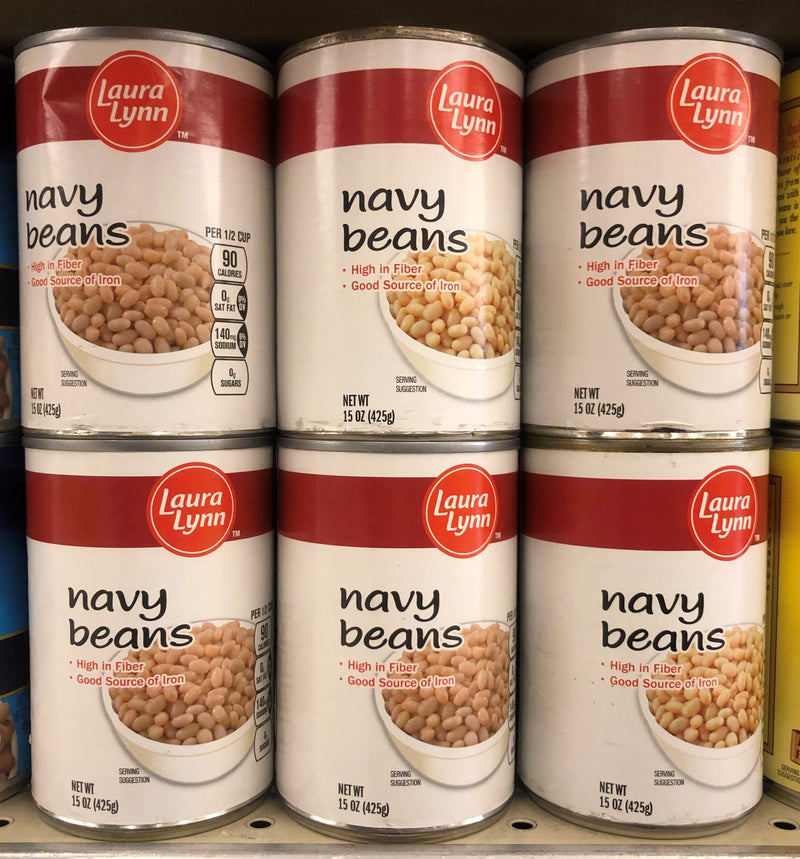 6 CANS Laura Lynn Navy Beans 15.5 oz Can large white beans