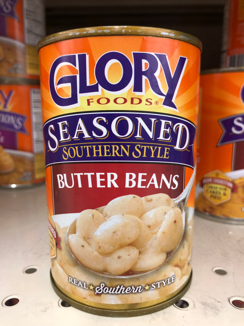 6 CANS Glory Foods Seasoned Southern Style Butter Beans 15.5 oz Can