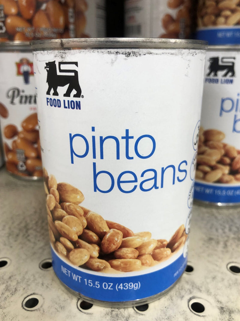 6 CANS Food Lion Pinto Beans 15.5 oz Can Chili Dip Soup Kosher