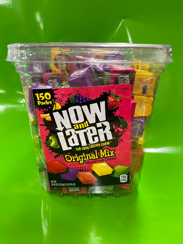 Now & Later Fruit Chews Candy Tub 89 oz cherry apple grape Wrapped Bucket