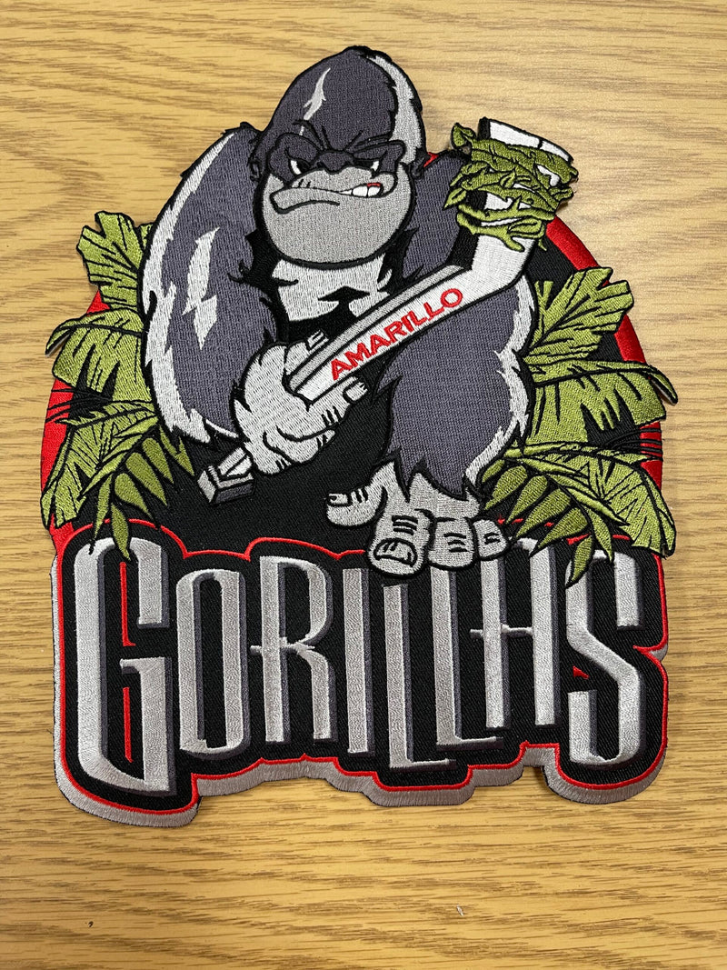 Amarillo Texas CHL Gorillas Hockey Iron On Embroidered Patch for Coat Bag Jersey