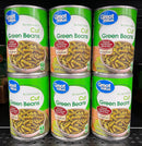 6 CANS Great Value No Salt Added Cut Green Beans 14.5 oz Can String