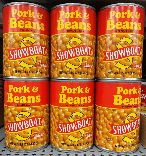 6 Cans Showboat Pork & Beans in Tomato Sauce 15 oz Canned Bushs