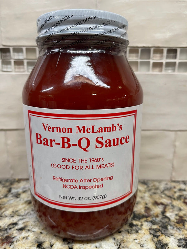 Vernon McLamb's Bar-B-Q Sauce 32 oz BBQ Pork Dip Ribs Chicken Benson NC