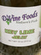 D'vine Foods Key Lime Jelly 18 oz Jar Sweet Tart Savory Jam Juice