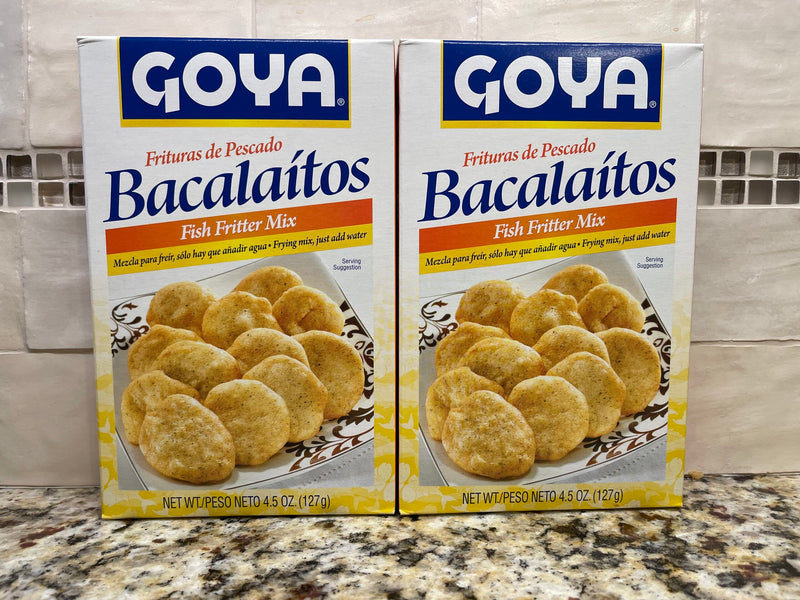 TWO BOXES Goya Bacalaitos Codfish Fritter Mix 4.5 Oz Box Fish Fry Flour