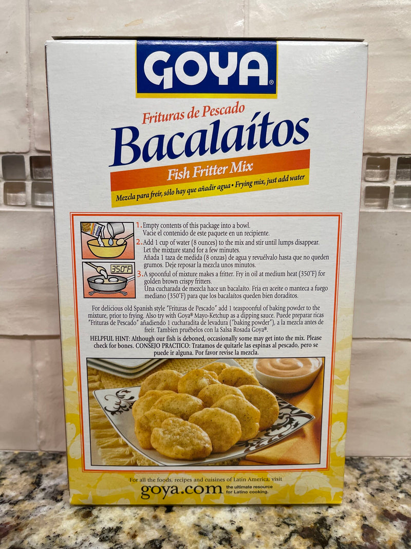 TWO BOXES Goya Bacalaitos Codfish Fritter Mix 4.5 Oz Box Fish Fry Flour