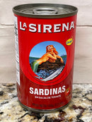 6 CANS La Sirena Sardines in Tomato Sauce 5.5 oz Can Tin Sardines Fish