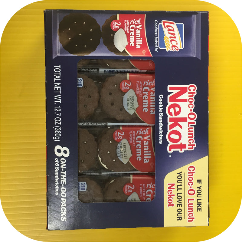 Choc-O-Lunch Lance Cookie Sandwich Crackers Chocolate Vanilla Creme 6 pack NABS