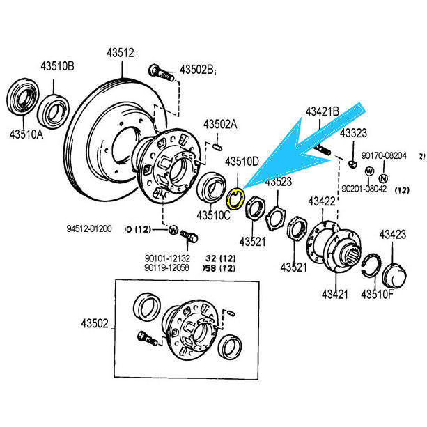 Bearing Claw Washer for Toyota Land Cruiser Pickup Truck 4Runner