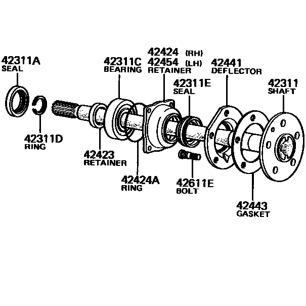 Outer Rear Wheel Seal Toyota Pickup Land Cruiser FzJ80