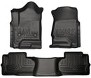 2014-2015 Chevy Silverado Ext Cab Front Rear Floor Mats HuskyLiner WeatherBEATER