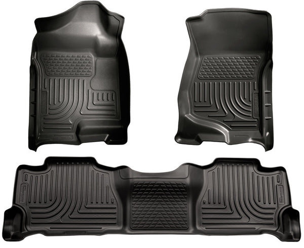 2007-2014 Yukon Suburban Escalade Floor Mats Black Husky Liners WeatherBEATER