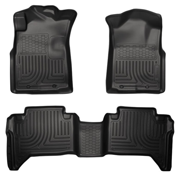 2005-2014 Toyota Tacoma Crew Cab Floor Mats Black Husky Liners WeatherBEATER