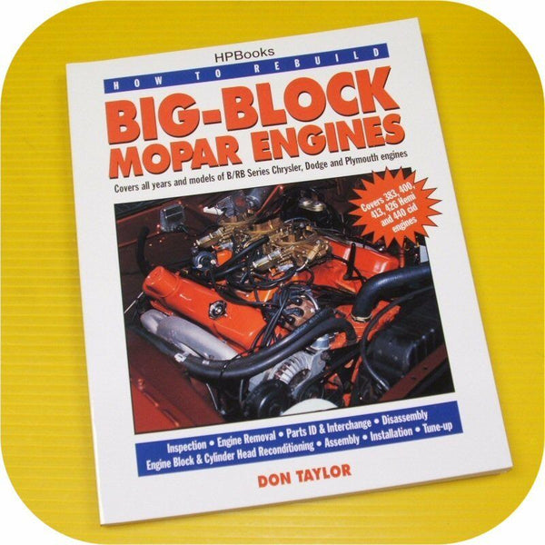 BB Mopar Engine Rebuild Book 383 413 426 Hemi 440 Motor Chrysler Dodge Plymouth