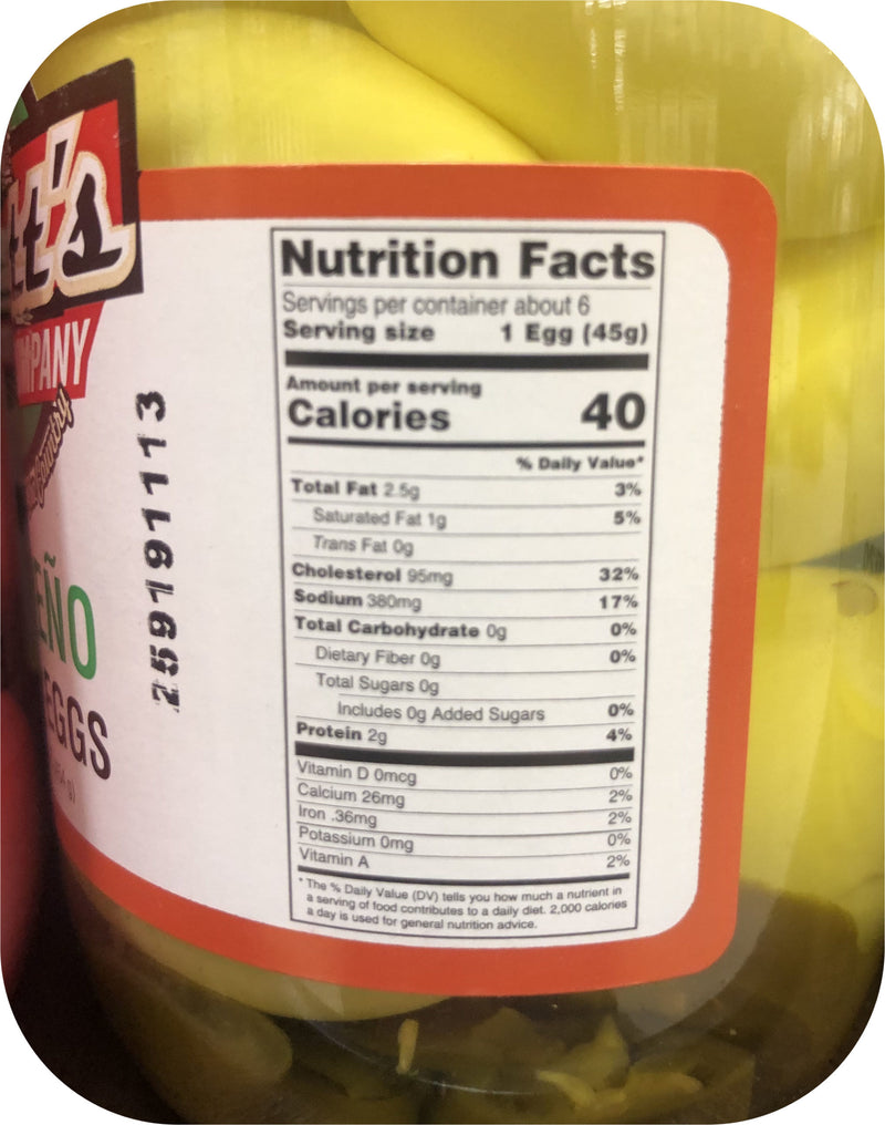 Mrs Hiatt's Canning Jalapeno Pickled Eggs 16 oz Jar Snack Bar Food Protein