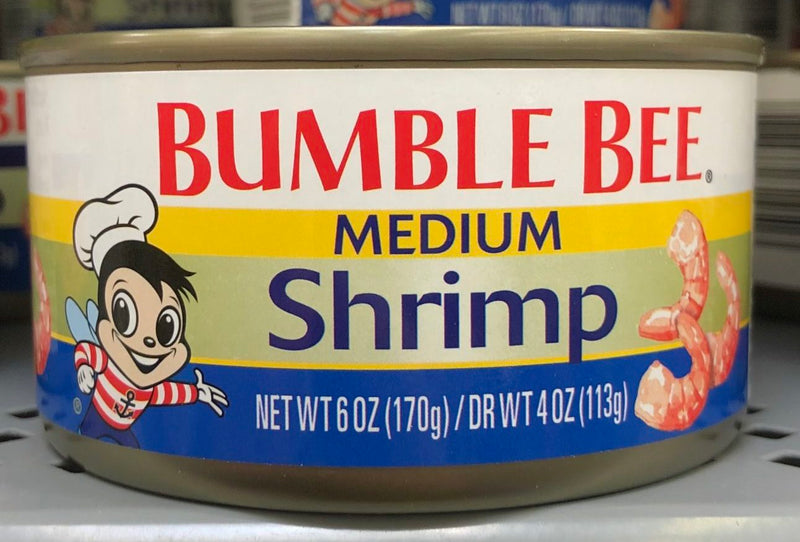 BUMBLE BEE Medium Shrimp 6 oz Can High Protein Food Salad Snack