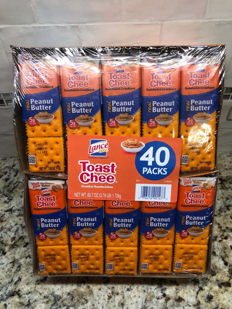 80 packs Toastchee Lance Sandwich Crackers Cheese Peanut Butter NABS FREE SHIP