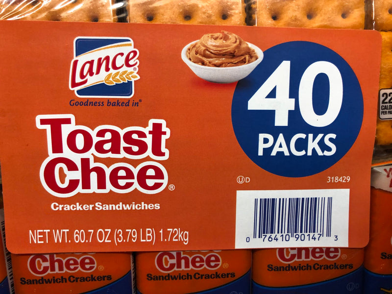 80 packs Toastchee Lance Sandwich Crackers Cheese Peanut Butter NABS FREE SHIP