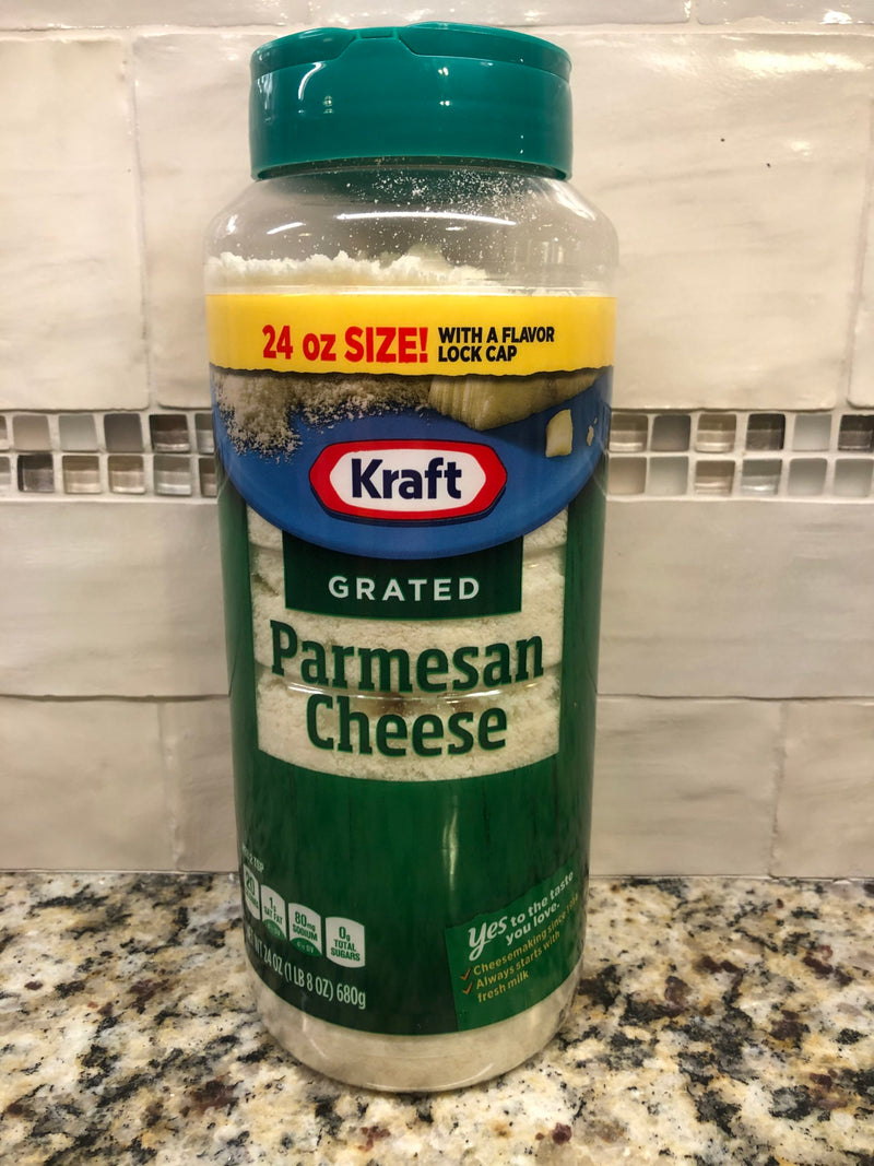 THREE Kraft Grated Cheese Parmesan Cheese 24 oz Jar Spaghetti Alfredo FREE SHIP