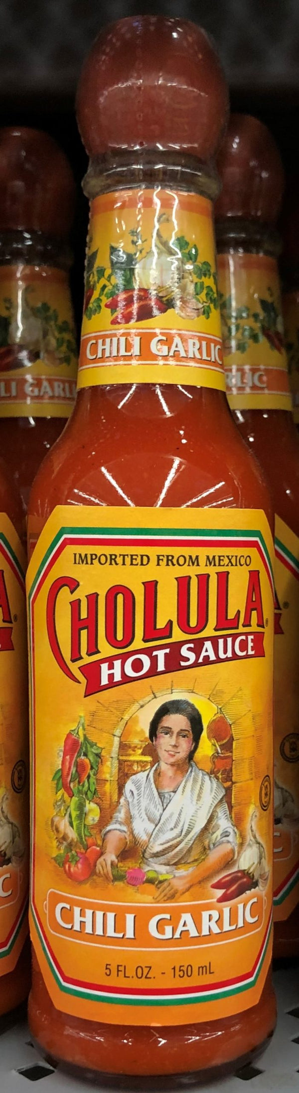 Cholula Food Chili Garlic Hot Sauce 5 oz Pepper Sauce Tacos Nachos Soup Eggs