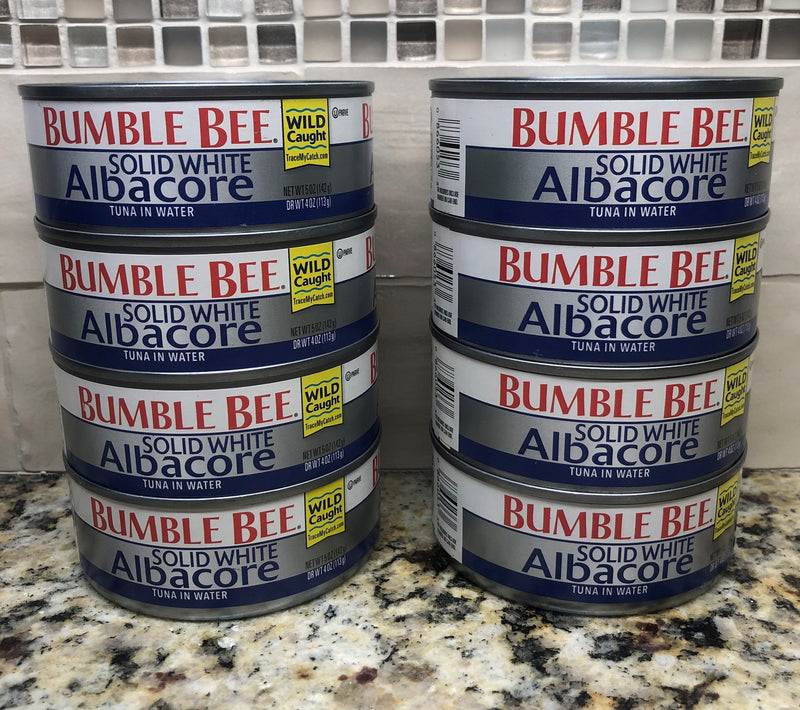 8 CANS Bumble Bee Solid White Albacore Tuna in Water 5 oz Can FREE SHIP