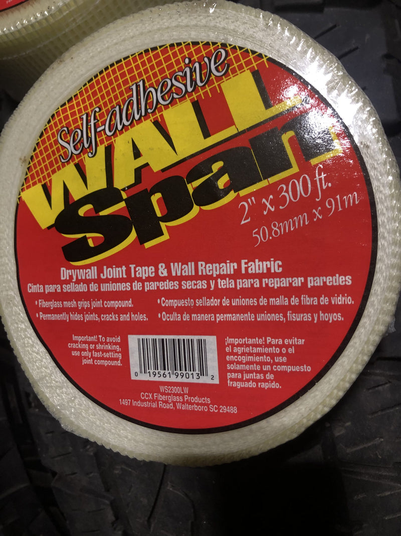 CCX Self Adhesive Wall Span Drywall Joint Tape Repair Fabric 2” x 300ft